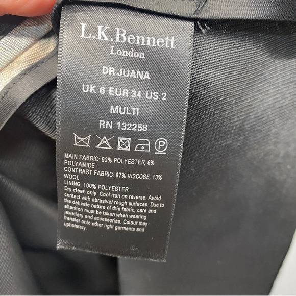 L.K. Bennett Juana Sleeveless Abstract Print Full Skirt Gown 2 Pockets - Picture 11 of 12